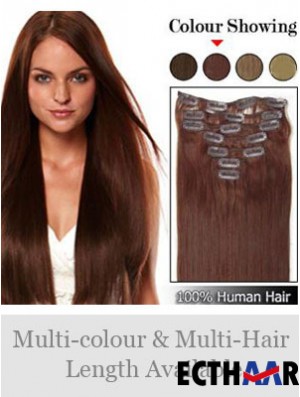 Frisuren Auburn Straight Remy Echthaarspange in Haarverlängerungen