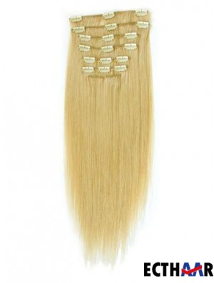 Geeignete Blonde Straight Remy Echthaarspange in Haarverlängerungen