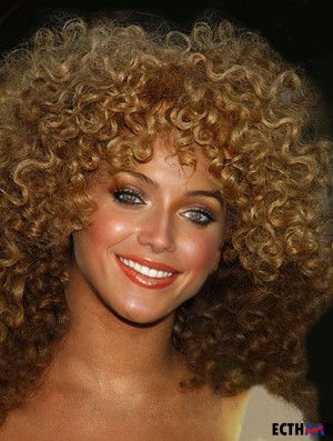 11 Zoll Caples Synthetic Blonde Classic Kinky Curly Lace Perücken
