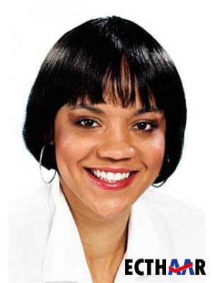Kurze schwarze gerade Bobs New African American Perücken