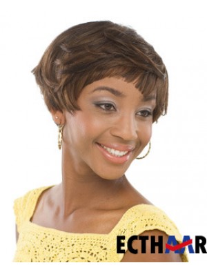 Kurze Brown Wavy Boycuts Unglaubliche Afroamerikaner Perücken