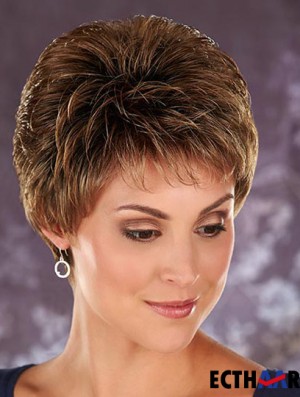 Beste blonde abgeschnittene Boycuts gewellte glueless Lace Front Perücken