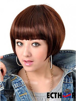 Capless Short Straight Auburn Beliebte Bob Perücken