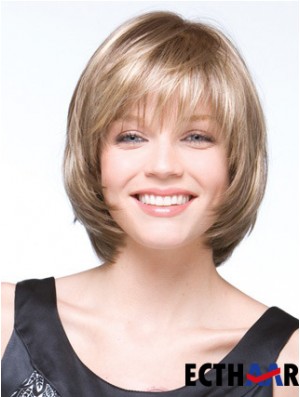 Capless Chin Länge Straight Blonde Discount Bob Perücken