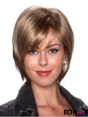 Gerade Kinnlänge Blond 10 Zoll Capless Erschwingliche Bob Perücken