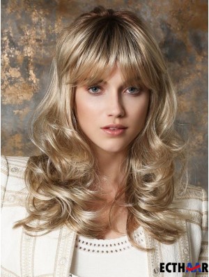 Lange Monofilament Blonde 16 Zoll Classic Lady Perücke