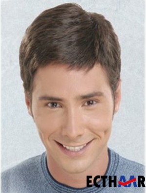 Brown Short Straight Synthetic Lace Front Beste Herren Perücken