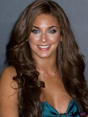 Brown Long Wavy ohne Pony Lace Front 24 Zoll  Perücken