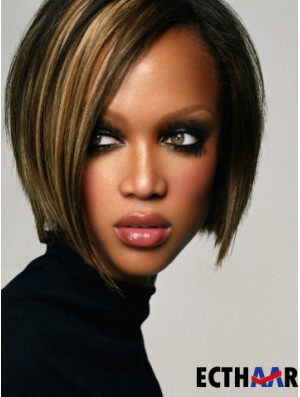 Ombre / 2 Tone Straight Bobs Lace Front 10 Zoll Mode Tyra Banks Perücken