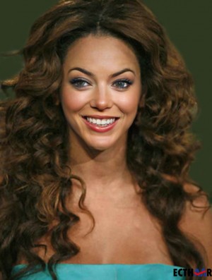 Brown Long Wavy ohne Pony Full Lace 22 Zoll  Perücken
