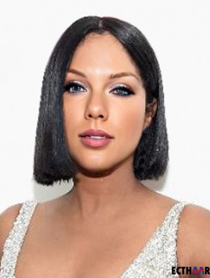 Capless Bobs Straight Chin Länge Schwarz Top Toni Braxton Perücken
