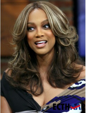 Ombre / 2 Tone Wavy Layered Lace Front 16 Zoll wunderschöne Tyra Banks Perücken