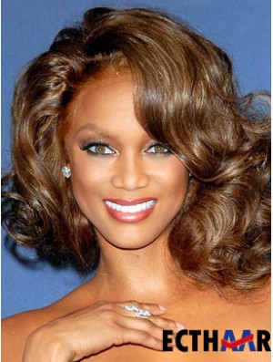 Braun gewellt ohne Pony Spitze vorne 12 Zoll Fabulous Tyra Banks Perücken