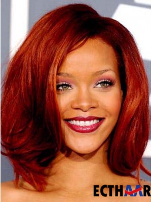Red Wavy Without Bangs Spitzenfront 12 Zoll New  Perücken