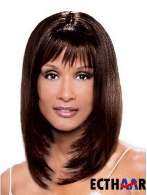Auburn schulterlang gerade mit Pony Spitze vorne 14 Zoll Beverly Johnson Perücken