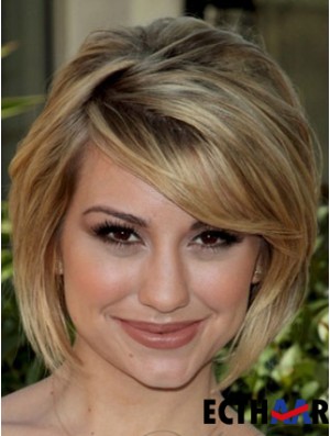 Neue blonde Kinnlänge gerade 10 Zoll Bobs Celebrity Perücken