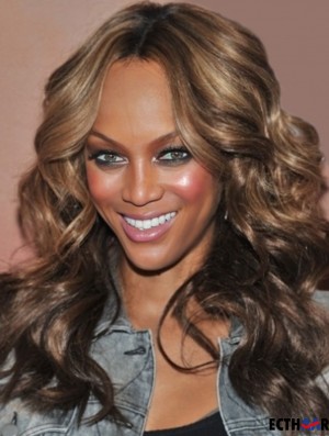 Ombre / 2 Tone Wavy ohne Pony Lace Front 18 Zoll Trendy Tyra Banks Perücken