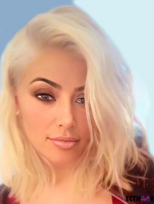 Blonde Layered Synthetic 9  inchCurly Lace Front Perücken