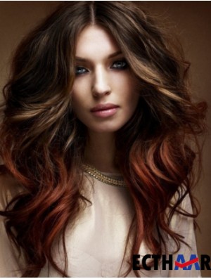 Beste Ombre / 2 Tone Long Wavy Layered 20  inchHuman Lace Perücken