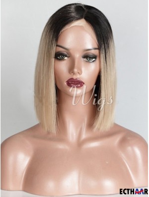 Kinnlänge Ombre / 2 Tone Straight Bobs Unglaubliche Afroamerikaner Perücken