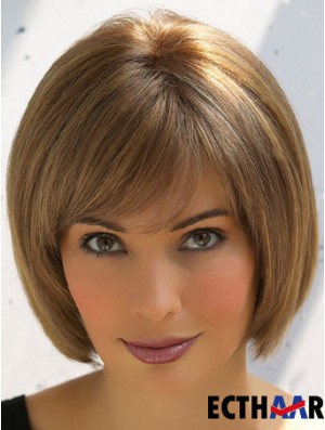 Trendy Brown Remy Echthaar Glattes Haar Perücken Online